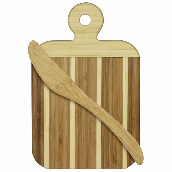 Totally Bamboo 9 in. L X 6 in. W X 0.5 in. Bamboo Striped Cutting Board Set 2 pc