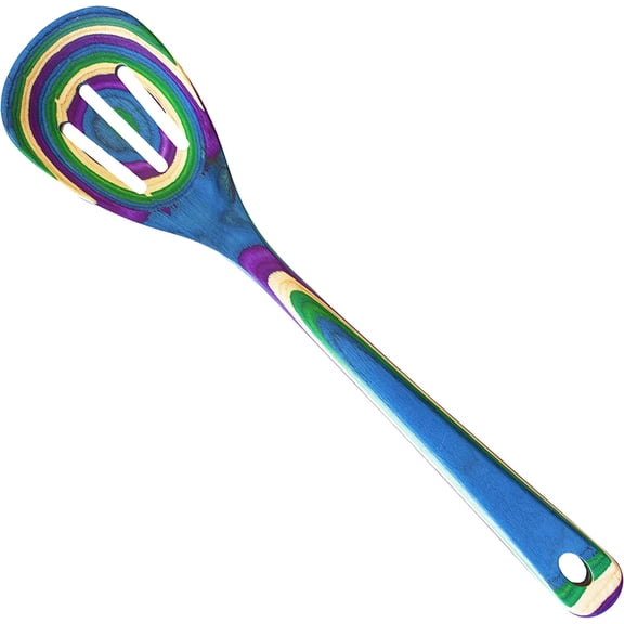 Baltique Mumbai Collection 12-1/2" Wooden Cooking Spoon, Safe for Nonstick Slotted Spoon