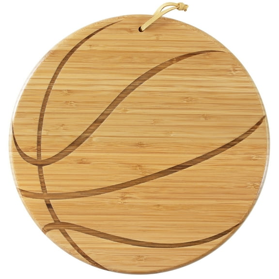 Totally Bamboo Basketball Shaped Bamboo Wood Cutting Board and Charcuterie Board, Great Gift for Basketball Fans