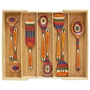 Totally Bamboo Expandable 5-Compartment Drawer Organizer, Expands from 13 to 22 Wide