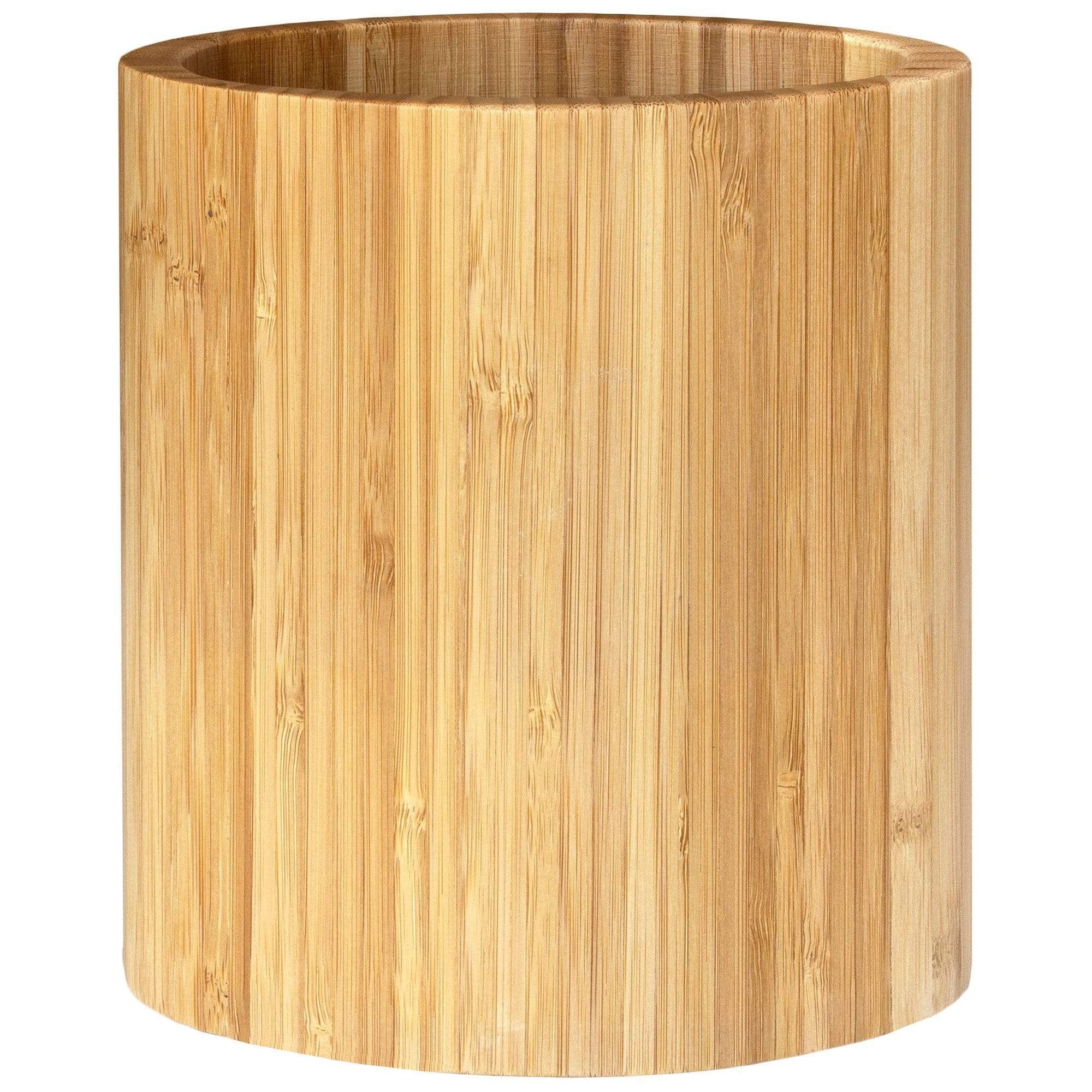 Oval Bamboo 7" Brown Kitchen Utensil Holder