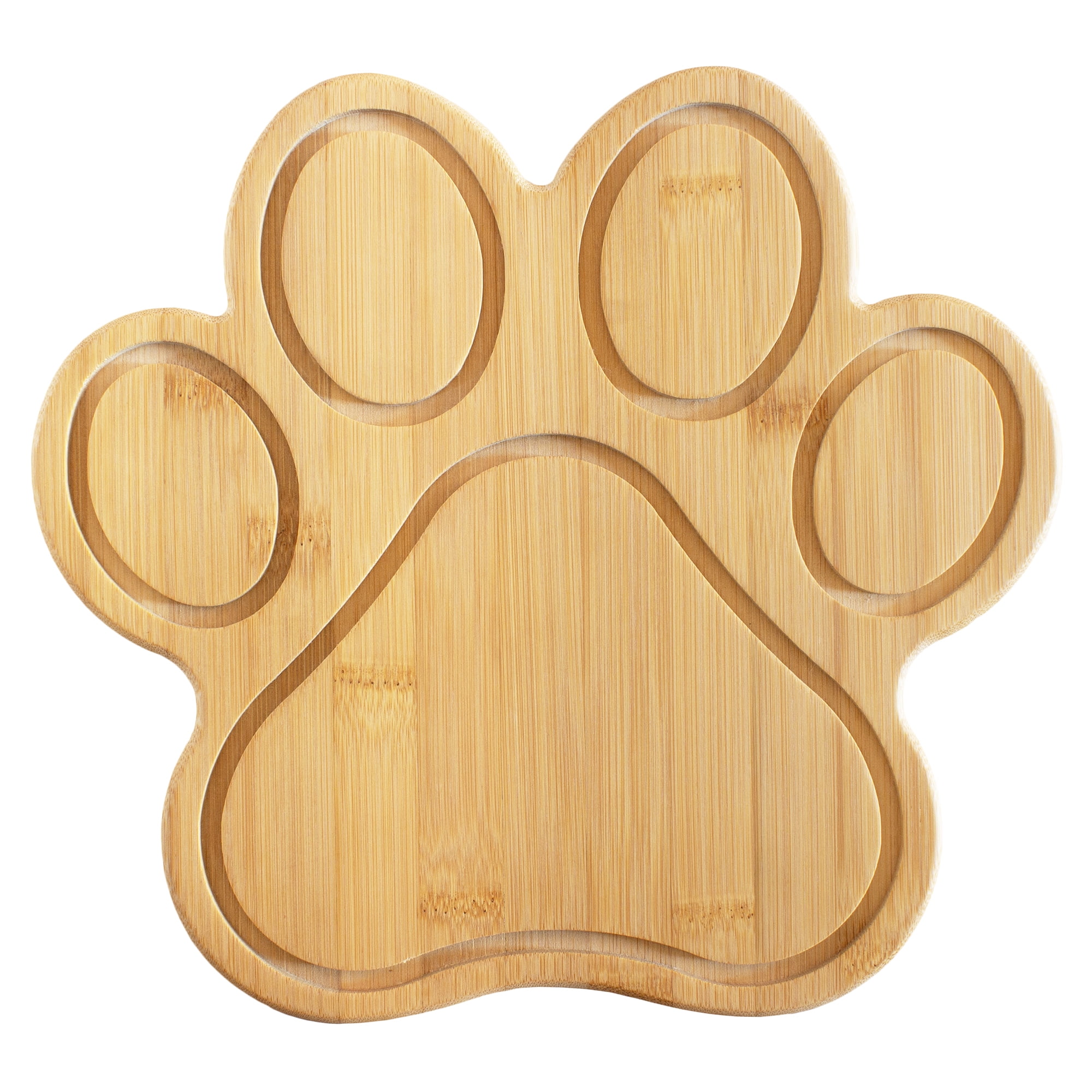 Eco-Friendly Paw Print Bamboo Cutting and Serving Board