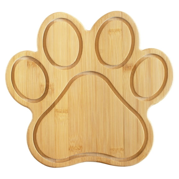 Totally Bamboo Paw Shaped Bamboo Serving And Cutting Board, 11" x 10", Natural
