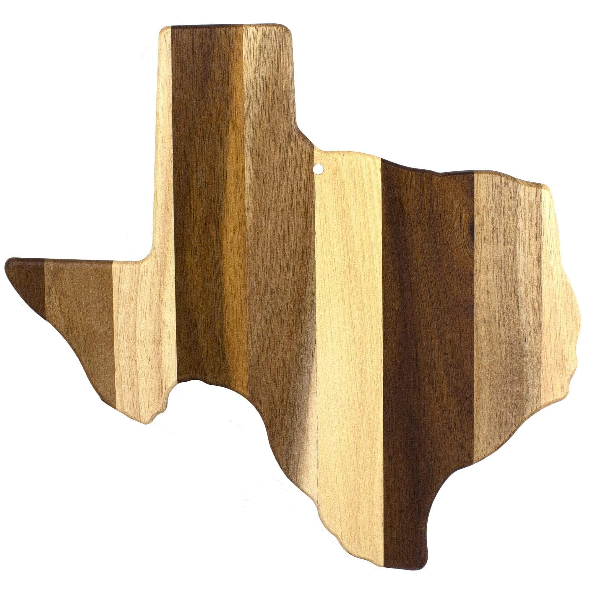 Rustic Mixed Wood Texas State Shaped Serving and Cutting Board