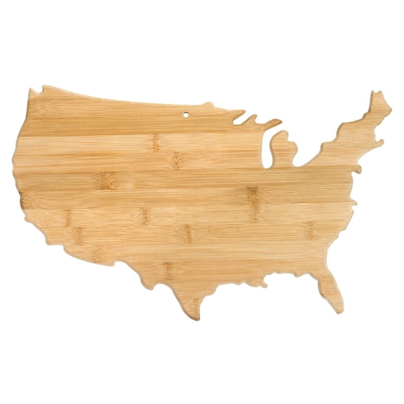 Totally Bamboo United States of America Shaped Bamboo Serving and Cutting Board