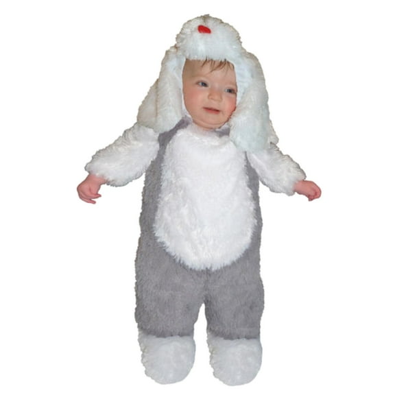 Totally Ghoul Toddler Boys Plush Gray & White Puppy Dog Costume 0-6m