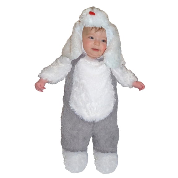 Totally Ghoul Toddler Boys Plush Gray & White Puppy Dog Costume 6-12m