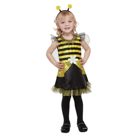 Totally Ghoul Toddler Girl Lil Bumblebee Fairy Costume Dress Headpiece 4-6