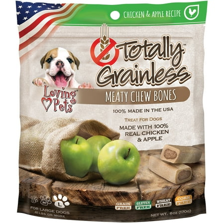 Totally Grainless Large Chicken and Apple Bone Dog Treats, 6 Oz