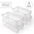 thumbnail image 1 of Totally Kitchen Clear Plastic Stackable Storage Bins with Carrying Handles | Medium 1.18 Gallon, 4 Pack, 1 of 4