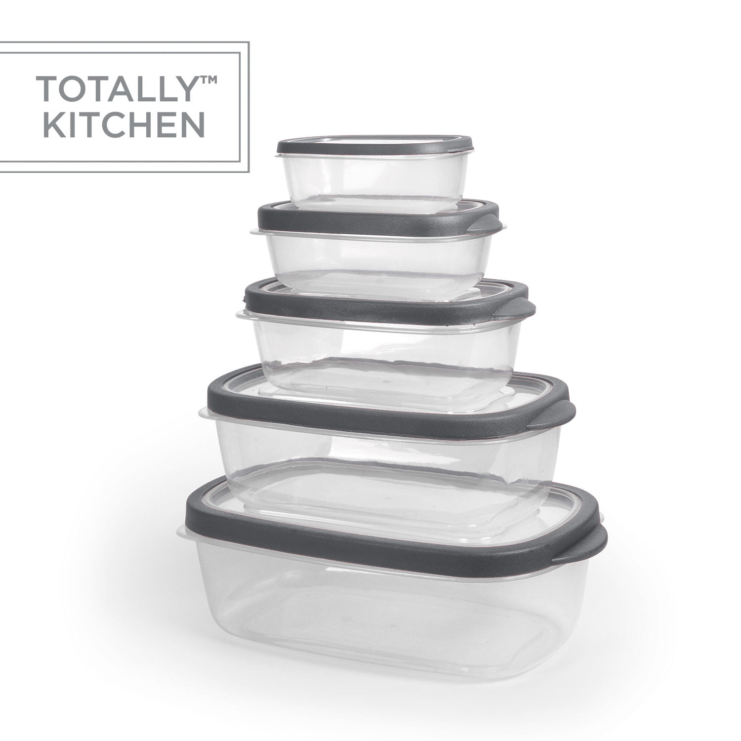 Totally Kitchen Rectangular Containers | Microwave & BPA Free | Leak ...