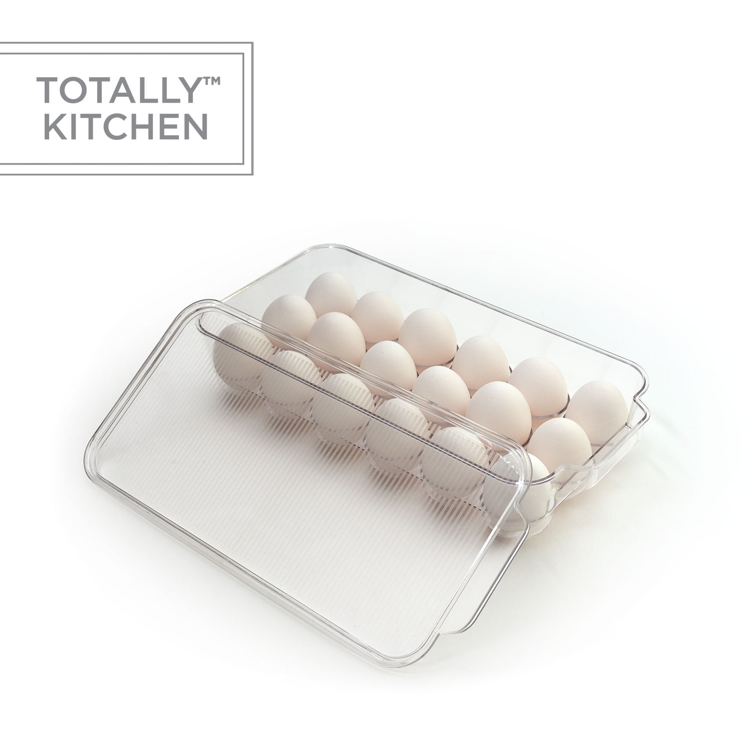 Utopia Home Egg Container With Lid & Handle for Refrigerator, Pack of 2 -  Clear Egg Holder for Kitchen Storage