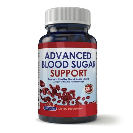 Advanced Blood Sugar Support Capsules 60 Count GTF Chromium Energy Boost