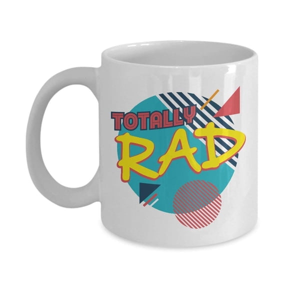 Totally Rad 1980s Retro and Vintage Style Coffee & Tea Gift Mug, 80 s Themed Birthday Gifts for Men & Women