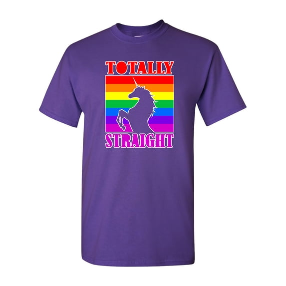 Totally Straight Funny Unicorn Adult DT T-Shirt Tee