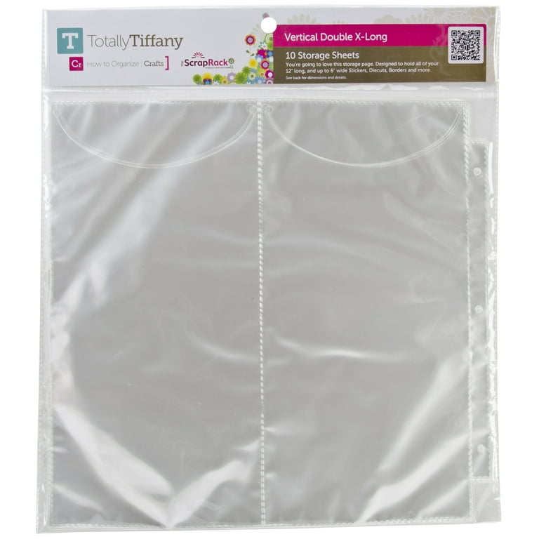 Totally-Tiffany Scrap Rack Basic Storage Pages, Vertical Double, 10-Pack,  White 