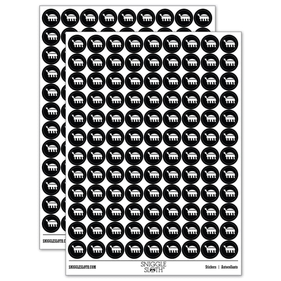 Totally Turtle 200+ Round Stickers - Black - Gloss Finish - 0.50" Size