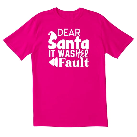 TotallyTorn Dear Santa It Was Her Fault Novelty Sarcastic Funny Mens Graphic T Shirts