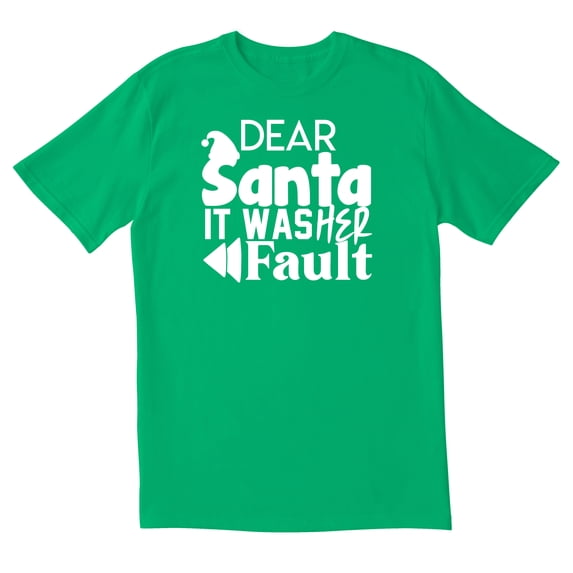 TotallyTorn Dear Santa It Was Her Fault Novelty Sarcastic Funny Mens Graphic T Shirts