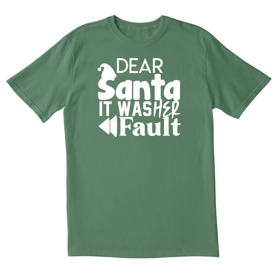 TotallyTorn Dear Santa It Was Her Fault Novelty Sarcastic Funny Mens Graphic T Shirts