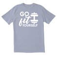 thumbnail image 1 of TotallyTorn Go Fit Yourself Novelty Sarcastic Funny Mens Graphic T Shirts, 1 of 5