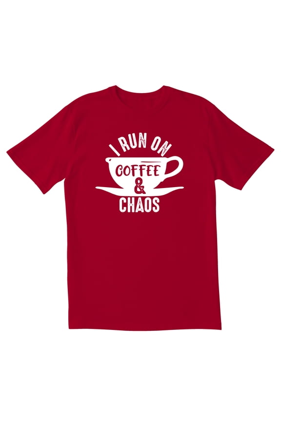 TotallyTorn I RUN ON COFFEE & CHAOS Novelty Sarcastic Funny Mens Graphic T Shirts