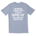 thumbnail image 1 of TotallyTorn I'm More Confused Than A Chameleon In A Bag Of Skittles Novelty Sarcastic Funny Men's T Shirts, 1 of 2