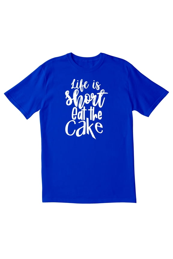 TotallyTorn Life Is Short Eat The Cake Novelty Sarcastic Funny Men's T Shirts