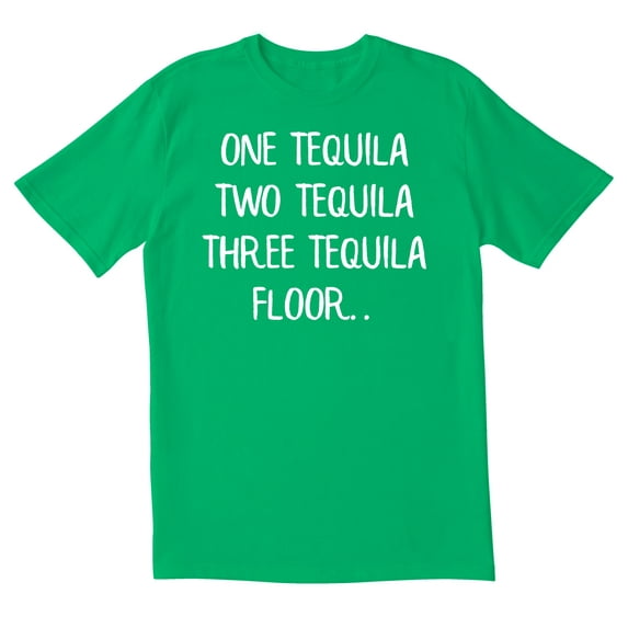 TotallyTorn One Tequila Two Tequila Three Tequila Floor Novelty Sarcastic Funny Mens Graphic T Shirts