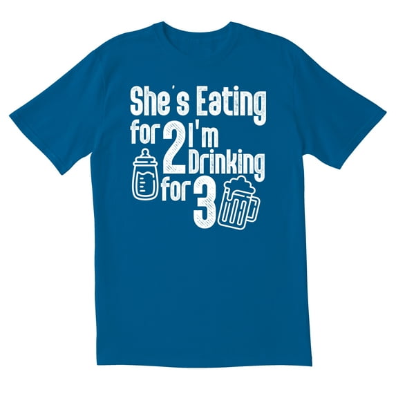 TotallyTorn She Is Eating For 2 I Am Drinking For 3 Novelty Sarcastic Funny Mens Graphic T Shirts