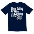 thumbnail image 1 of TotallyTorn She Is Eating For 2 I Am Drinking For 3 Novelty Sarcastic Funny Mens Graphic T Shirts, 1 of 5