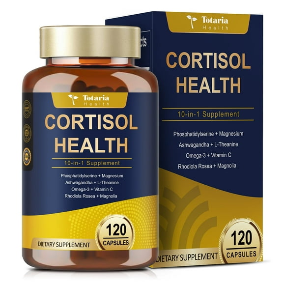 Totaria Cortisol Support Supplement Hormone Balance for Women, Mood, Sleep, and Stress Relief 120 Vegan Capsules