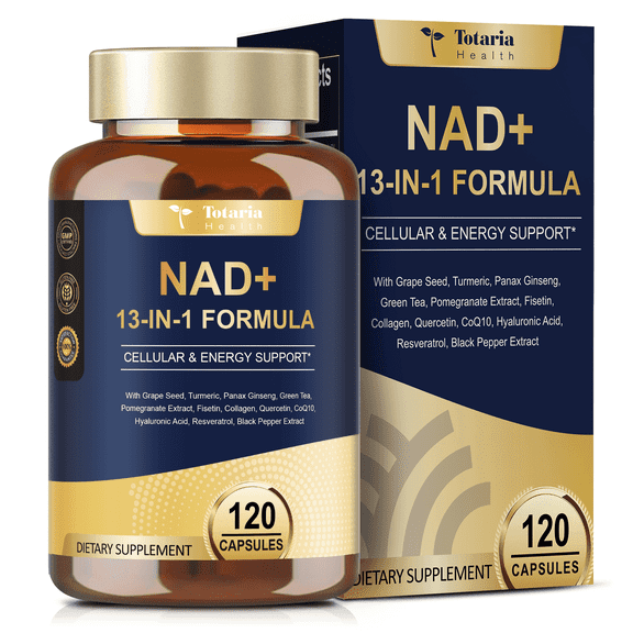 Totaria NAD+ Supplement - Anti-Aging, Energy & Immune Support - 120 Vegan Capsules