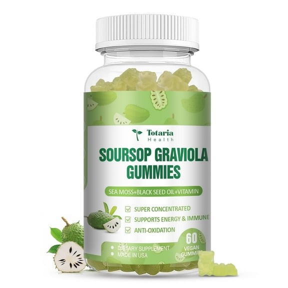Totaria Soursop Graviola Gummies - Supports General Wellness and Vitality - 60 Gummies