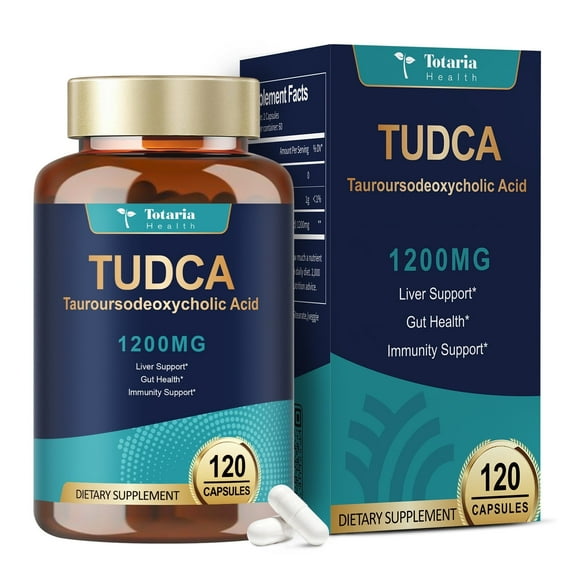 Totaria TUDCA Supplement - 120 Capsules, Ultra Strength Liver & Gallbladder Support, for Detox, Gut Health, Immune Function - GMP-Certified