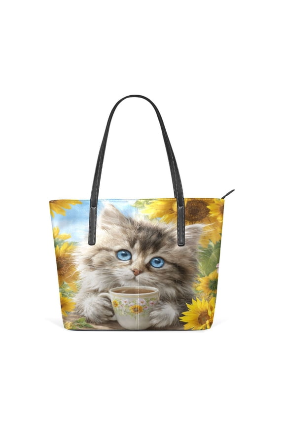 Tote Bag Aesthetic leather Handbags with Zipper for Women Travel Shoulder Bags Purses with compartment. Comfortable and Elegant Puppet