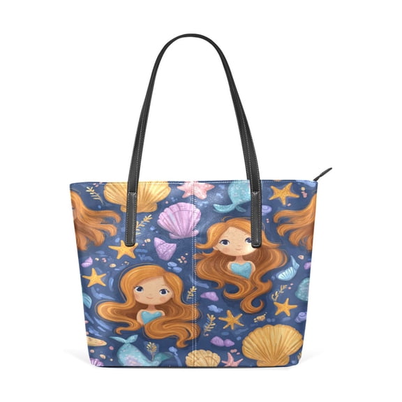 Tote Bag Aesthetic leather Handbags with Zipper for Women Travel Shoulder Bags Purses with compartment. Shell Girls