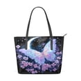 thumbnail image 1 of Tote Bag Aesthetic leather Handbags with Zipper for Women Travel Shoulder Bags Purses with compartment. Transparent Beautiful Butterfly, 1 of 6