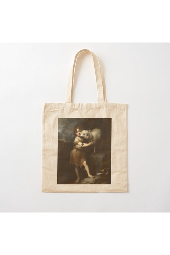 Tote Bag Bartolome Esteban Murillo, The Infant Saint John With The Lamb Canvas Tote Bags, Reusable Shopping Bag