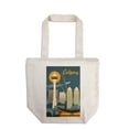 thumbnail image 1 of Tote Bag, Calgary, Alberta, Canada, Retro Skyline, Unisex, Reusable, Washable Canvas, Unique Art, 1 of 3