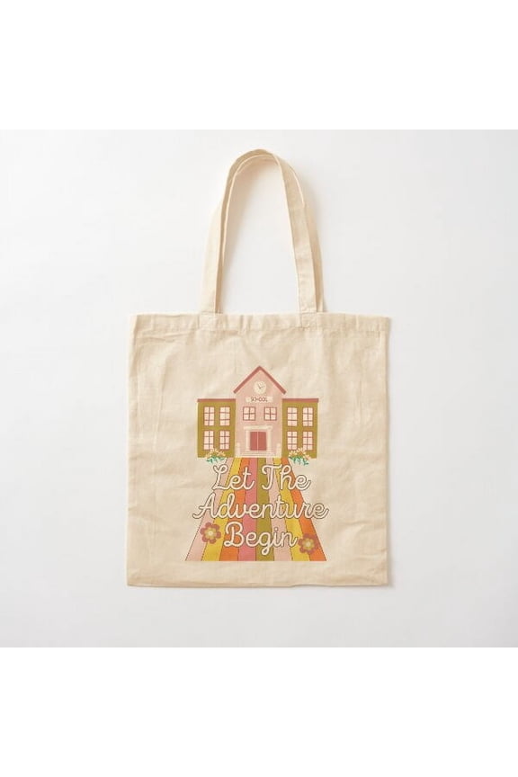 Tote Bag First Day Of School Back To School Let The Adventure Begin Canvas Tote Bags, Reusable Shopping Bag