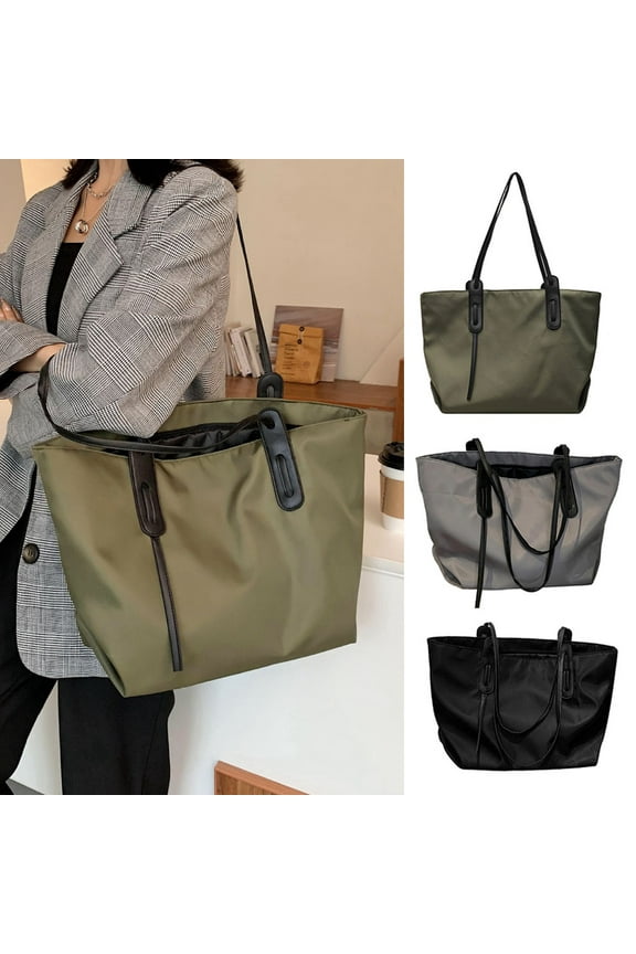 Tote Bag For Women Large Lightweight Nylon Work Shoulder Bag And Foldable Travel Purse