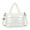 thumbnail image 1 of Tote Bag For Women Quilted Handbag Lightweight Winter Down Cotton Padded Shoulder Bag Down Padding, 1 of 4