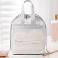 thumbnail image 1 of Tote Bag,Gray Drawstring Tote Bag with Top Handle,Breathable Mesh Multi-Purpose Storage Pouch for Beach,Gym,Travel and Laundry, 1 of 7