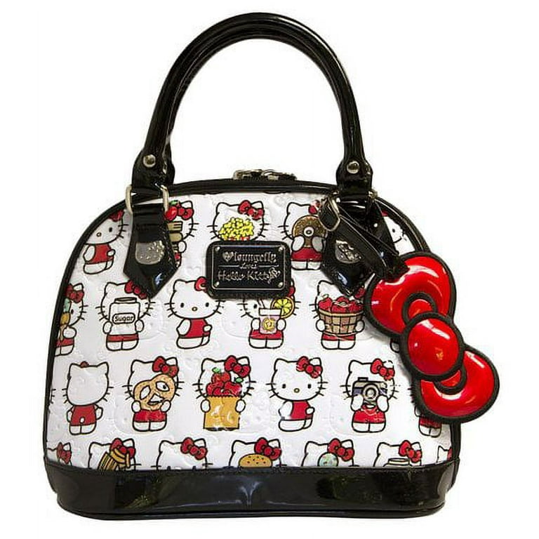 Tote Bag Hello Kitty Mutli Kitty White Embossed Mini Dome New