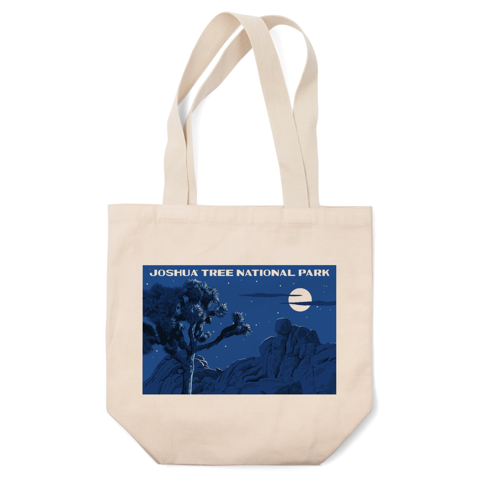 Tote Bag, Joshua Tree National Park, California, Night Scene, WPA, Unisex, Reusable, Washable