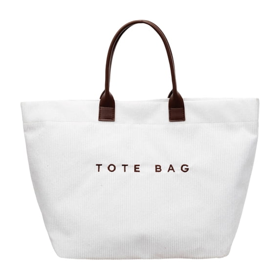 Tote Bag Large Capacity White For Women Casual Commuting Shoulder Handbag