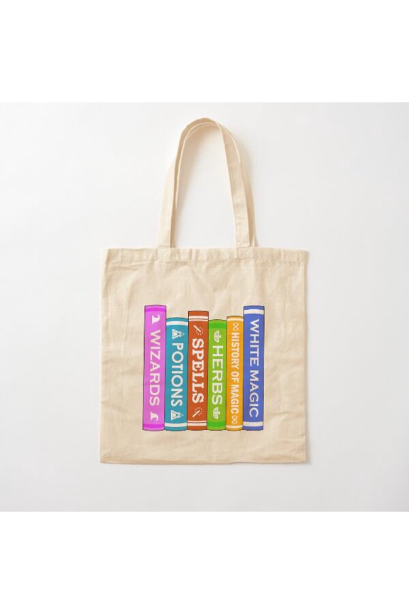 Tote Bag Magic Books. Wizards, Potions, Spells, Herbs, History Of Magic And White Magic Canvas Tote Bags, Reusable Shopping Bag