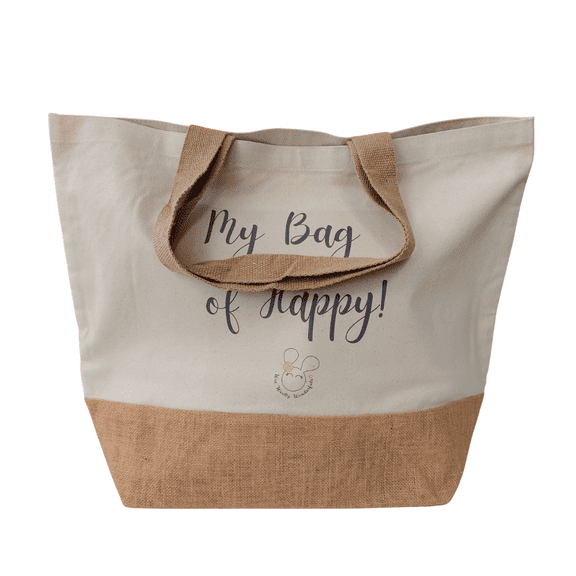Tote Bag - 'My Bag of Happy' extra large Tote or Project Bag