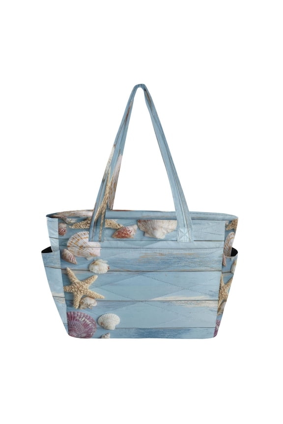Tote Bag Quilted Tote Bag Women's Tote Handbags Suitable for Work, Beach, Travel and Shopping Beautiful Starfish Shells